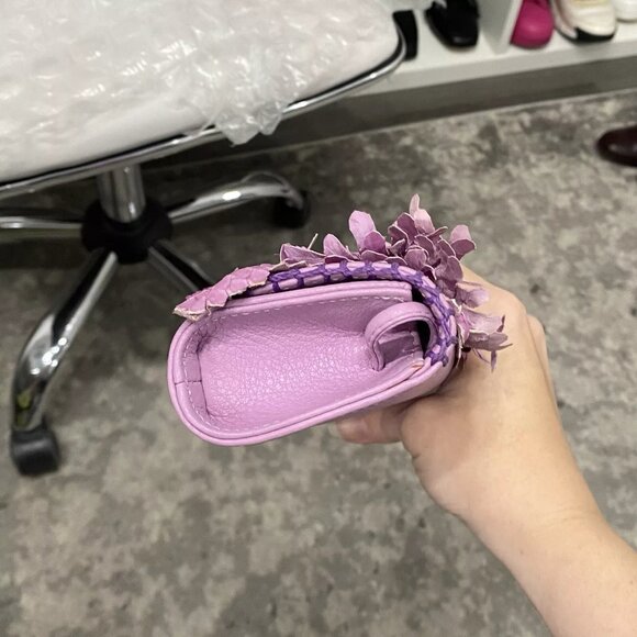 FATTO A MANO BY CARLOS FALCHI Python Leather Purple Crossbody Clutch Bag - Picture 6 of 11